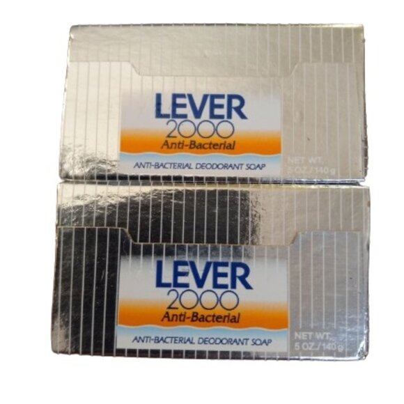 LEVER 2000 Anti-Bacterial 5oz Deodorant Soap Bar Pack of 2 Bars NEW NOS Vtg 1997 - Picture 3 of 6
